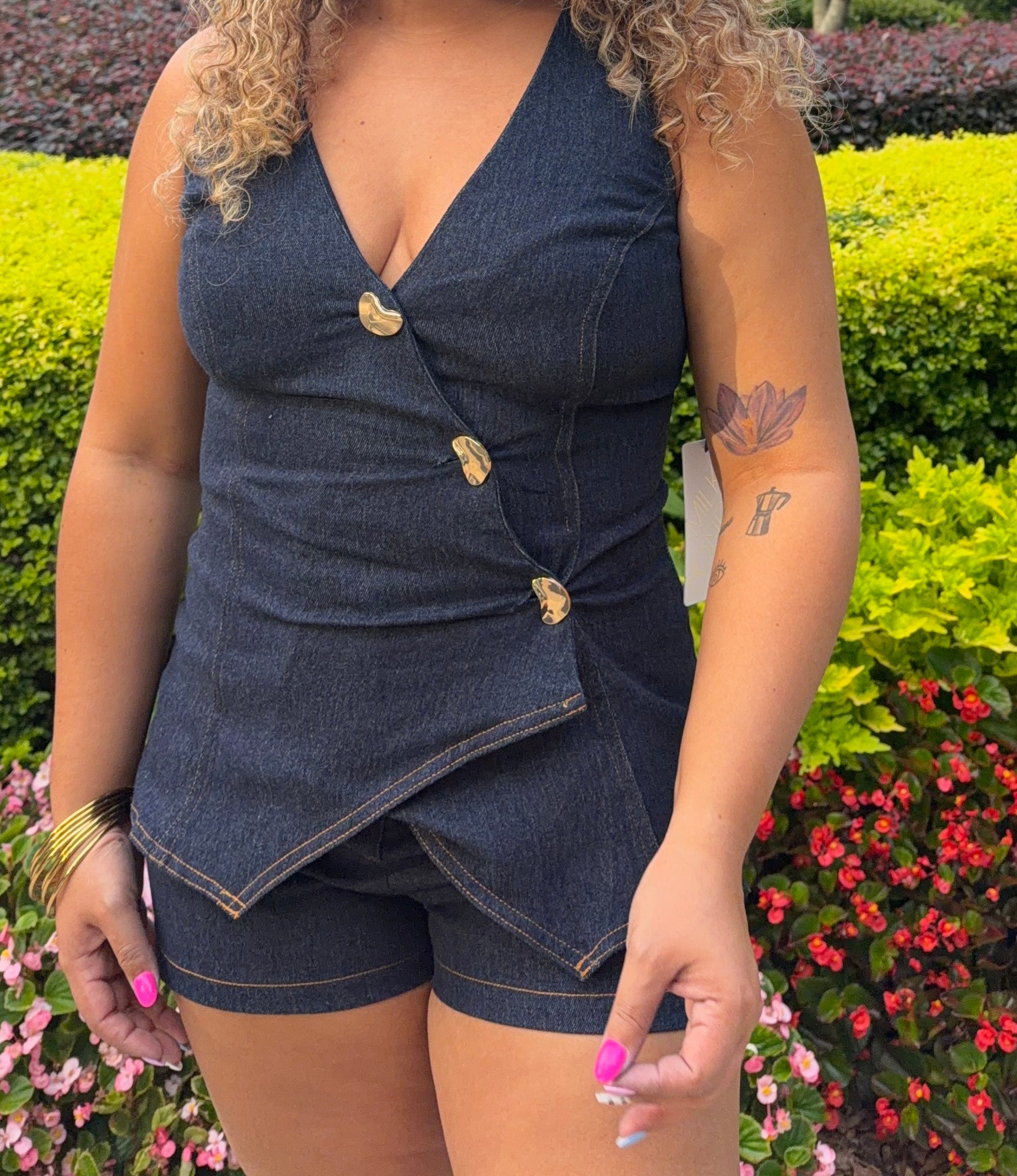 Denim Romper