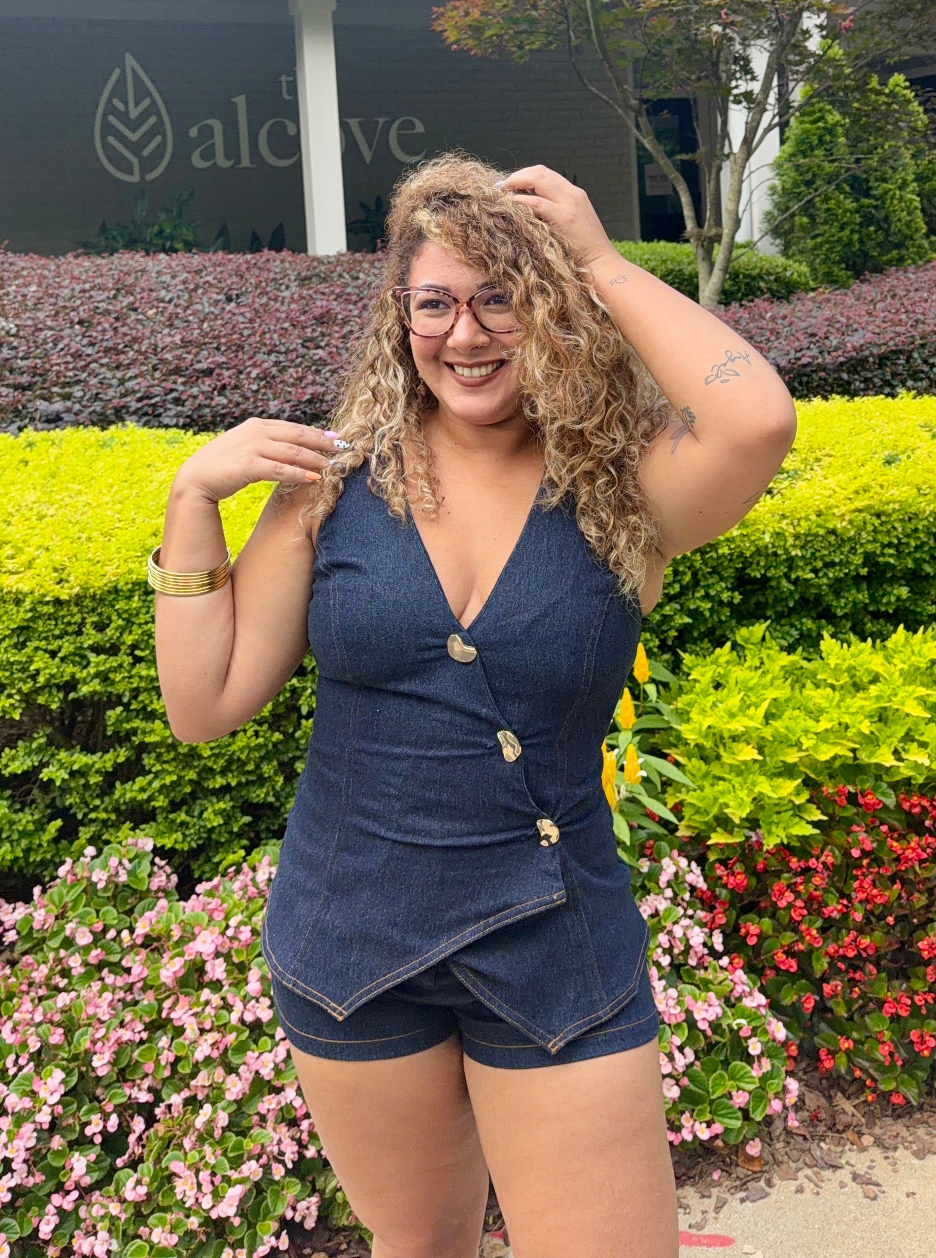 Denim Romper