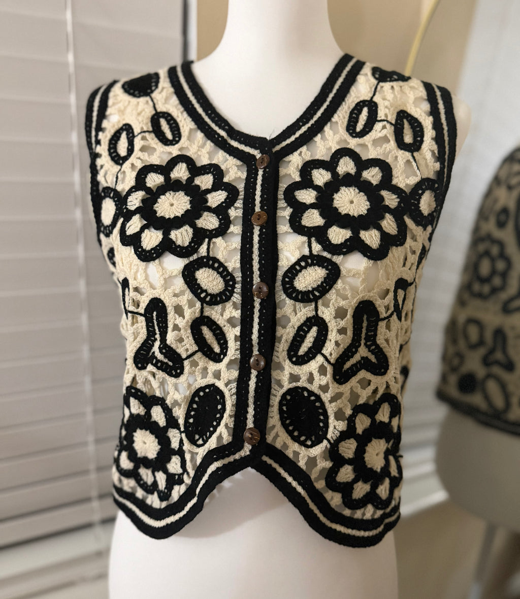 Noir Bloom Vest